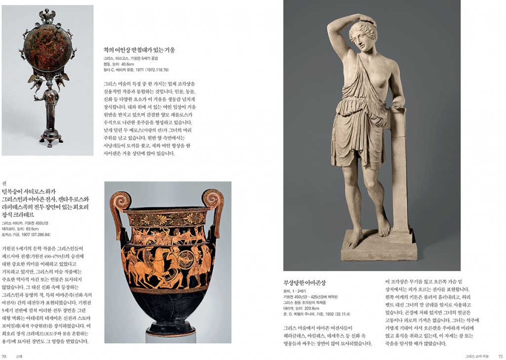 A spread from the Korean version of the The Metropolitan Museum of Art Guide