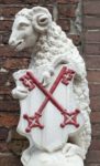 Sheep gate, entrance to the courtyard with almshouses in the city of Leiden, Netherlands