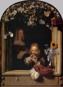 Mieris_I,_Frans_van_-_Boy_Blowing_Bubbles_-_17th_century